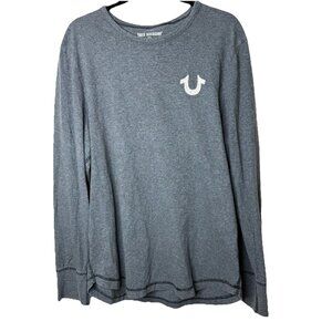 True Religion Los Angeles Long Sleeve Gray T-Shirt Size XL Mens Long Sleeve Y